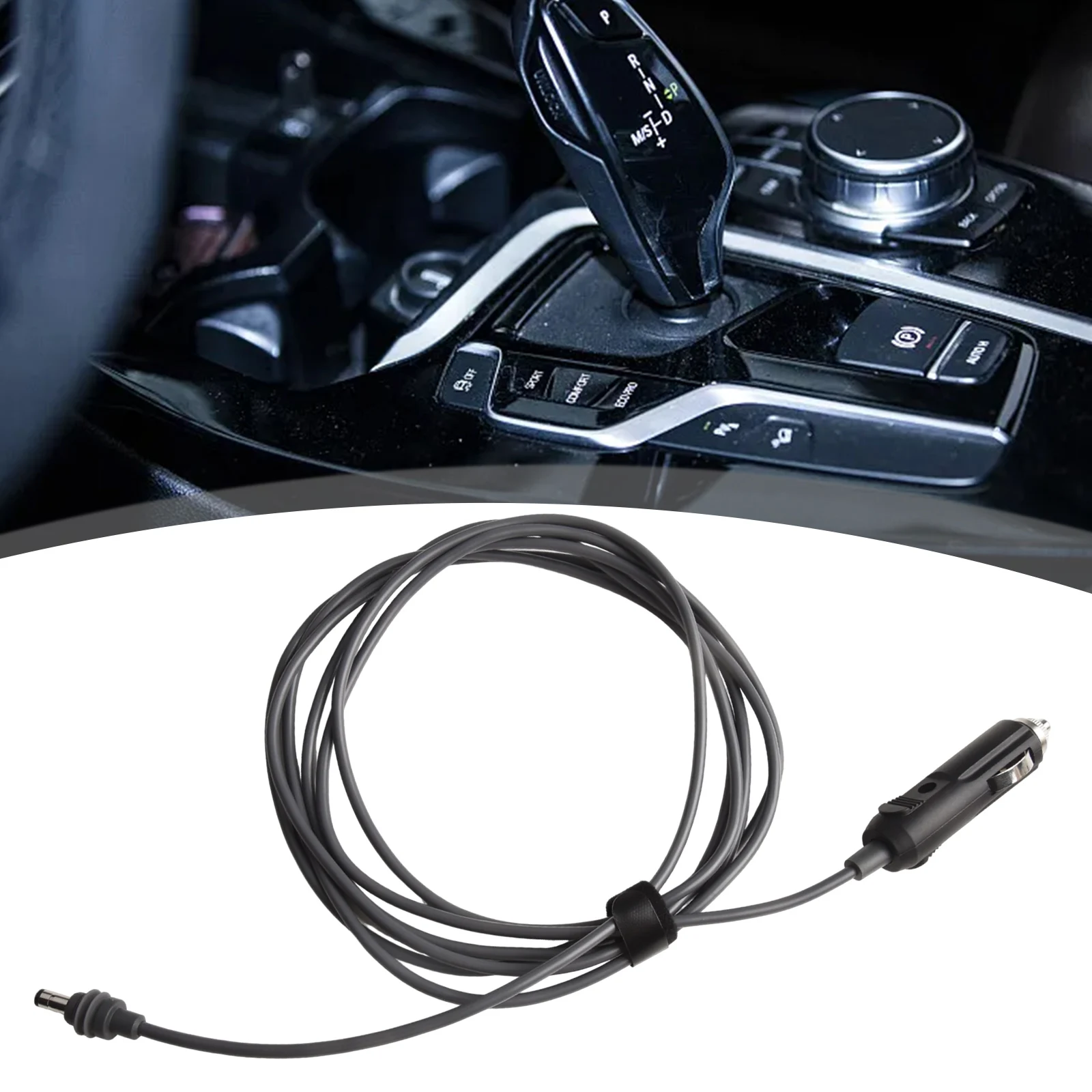 

Outdoor Power Supply DC Car Charger Cord Black Gray 3 Meters Length Replaceable Fuse 18 AWG Material For Cars For Trucks