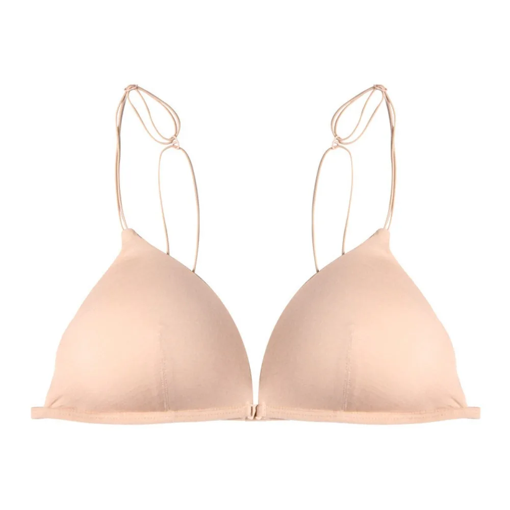 Fachion Triangle Bras for Women Thin Strape Push-up French Style Bra Lingerie Beauty Back Wireless Bra Girls