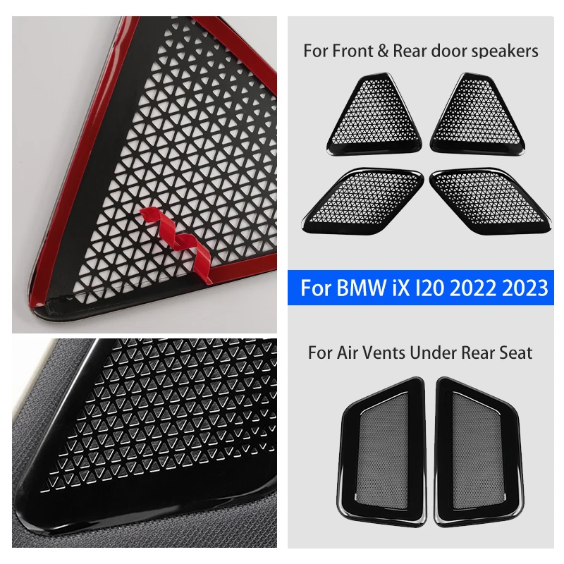 For BMW IX I20 iX IX40 IX50 M60 2022 2023 Stainless Steel Car Door Speaker Covers Rear Air Vent Outlet Dust Covers Accessories