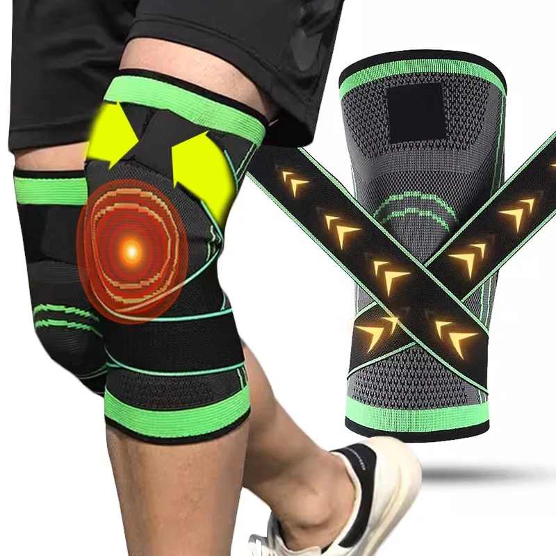 Recyclable Knitted Adjustable Elastic Soft Pressure Sport Fitness Running Knee Pads Versatile Comfortable Breathable Leg Sleeve