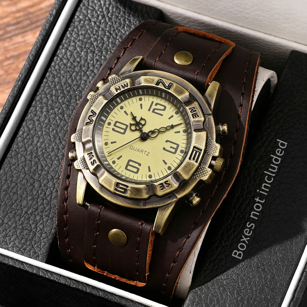 1pc Men's New Quartz Watch, Stylish Appearance, Ideal Gift for Fathers & Boyfriends (Box Not Included)