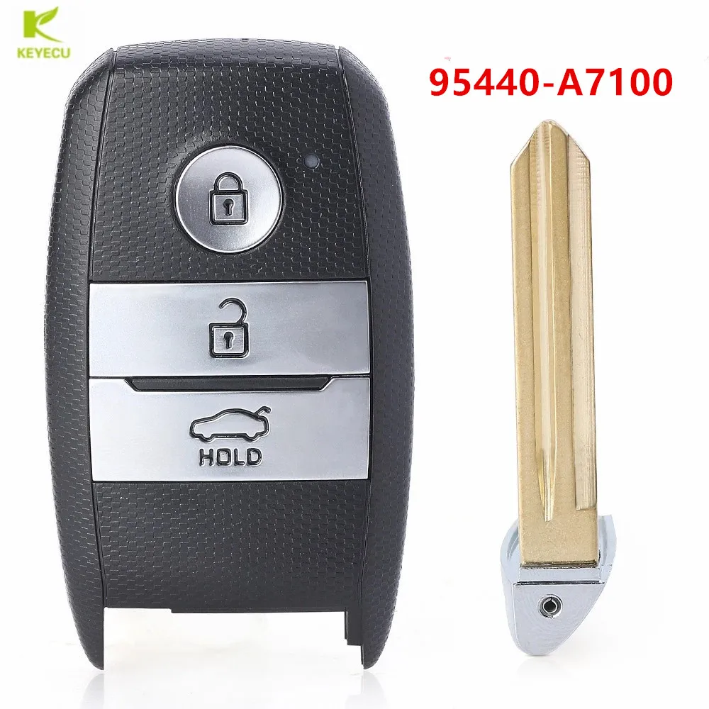 

KEYECU Replacement Smart Remote Key FOB 3 Button Transmitter 433MHz 8A Chip for KIA K3 2009-2013 2014 P/N: 95440-A7100