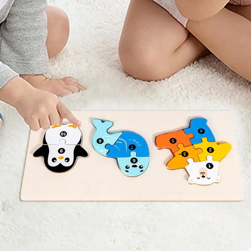 Animal Shape Matching Puzzle Puzzle Match Blocks Game Early Education Wood Animal Building Block Puzzles Over 3 Years Old