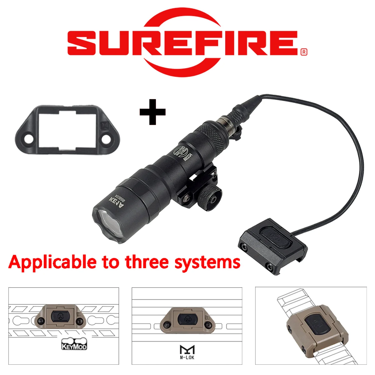 

Tactical SureFire M300 M600 M Lok Keymod 20mm Rail Rifle Airsoft Scout LED Light Button Remote Pressure Switch Weapon Flashlight