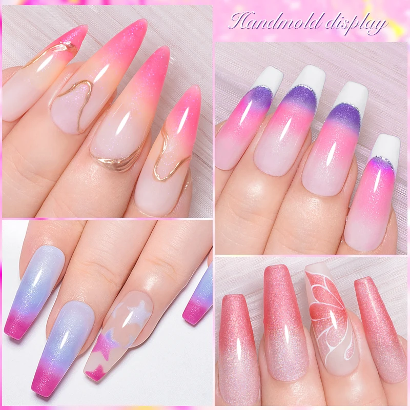 7ml Shimmer Thermal Gel Nail Polish 3 Colors Changing Soak Off Gel Winter Color Semi Permanant For Manicure Nail Art Varnish