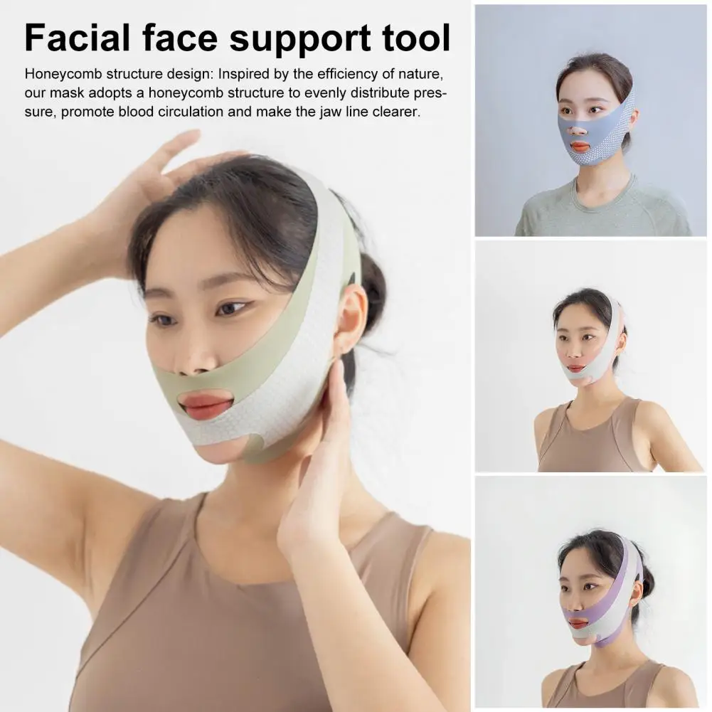 Face Lifting Strap V Line Innovative Honeycomb Structure Double Chin Strap Adjustable Beauty Bandage Skin Care Beauty Tool