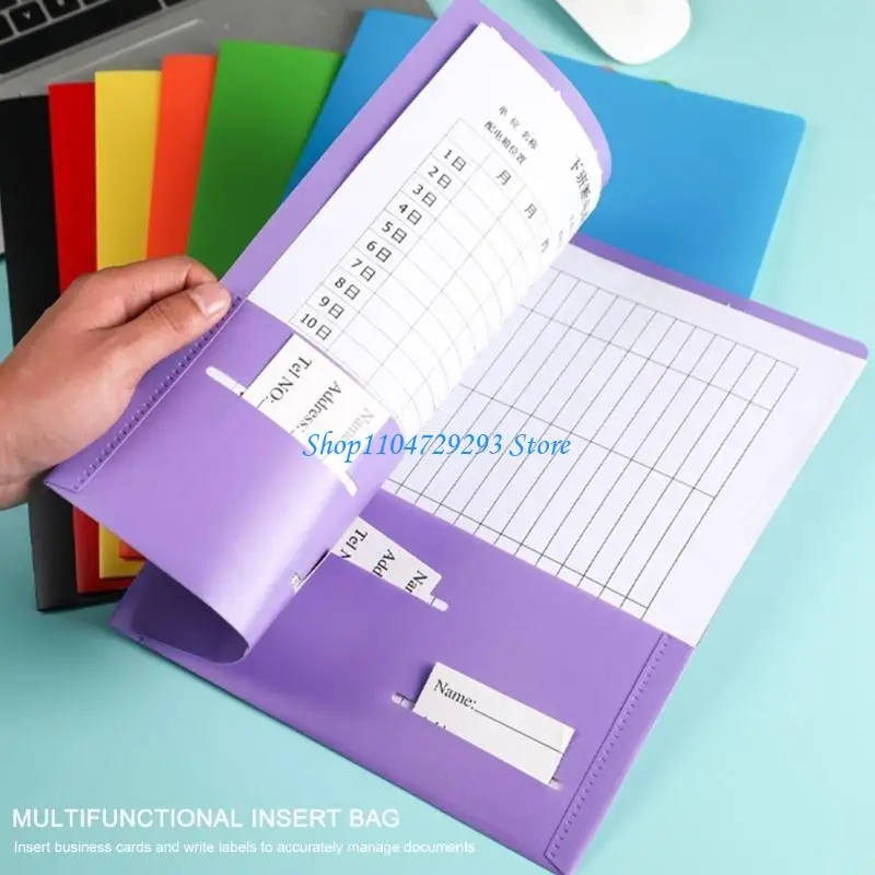 Y2GD 10x مجلدين جيبين مجلد مستندات مجلدات ملفات متعددة الوظائف مع جيوب مجلد العرض للملفات والمستندات #3