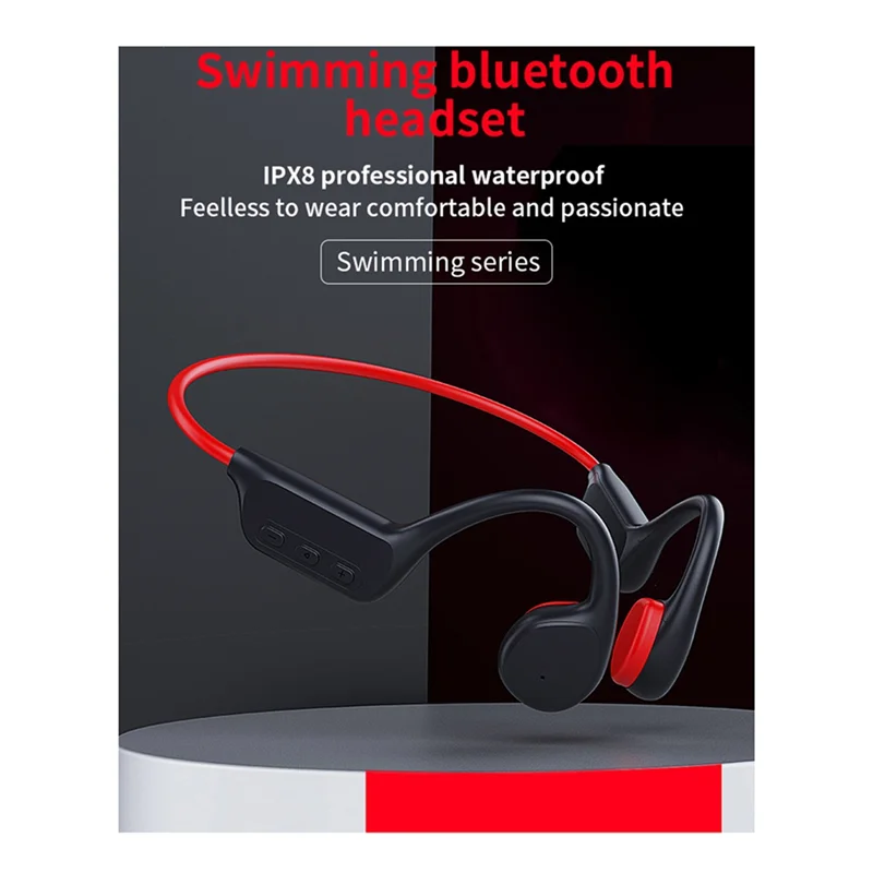 سماعات أذن رياضية ممتازة مفتوحة مدمجة بسعة 32 جيجابايت MP3 وبلوتوث 5.3 سماعات توصيل عظمية لاسلكية لتشغيل التدريبات