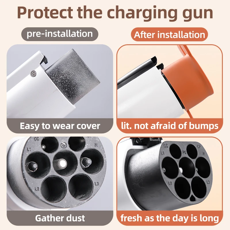 MIXSAS شاحن سيارات كهربائية التوصيل غطاء منفذ نوع 2 التوصيل الغطاء الواقي الحافظة لمعظم محطة شحن EVSE موصل غطاء الكرتون