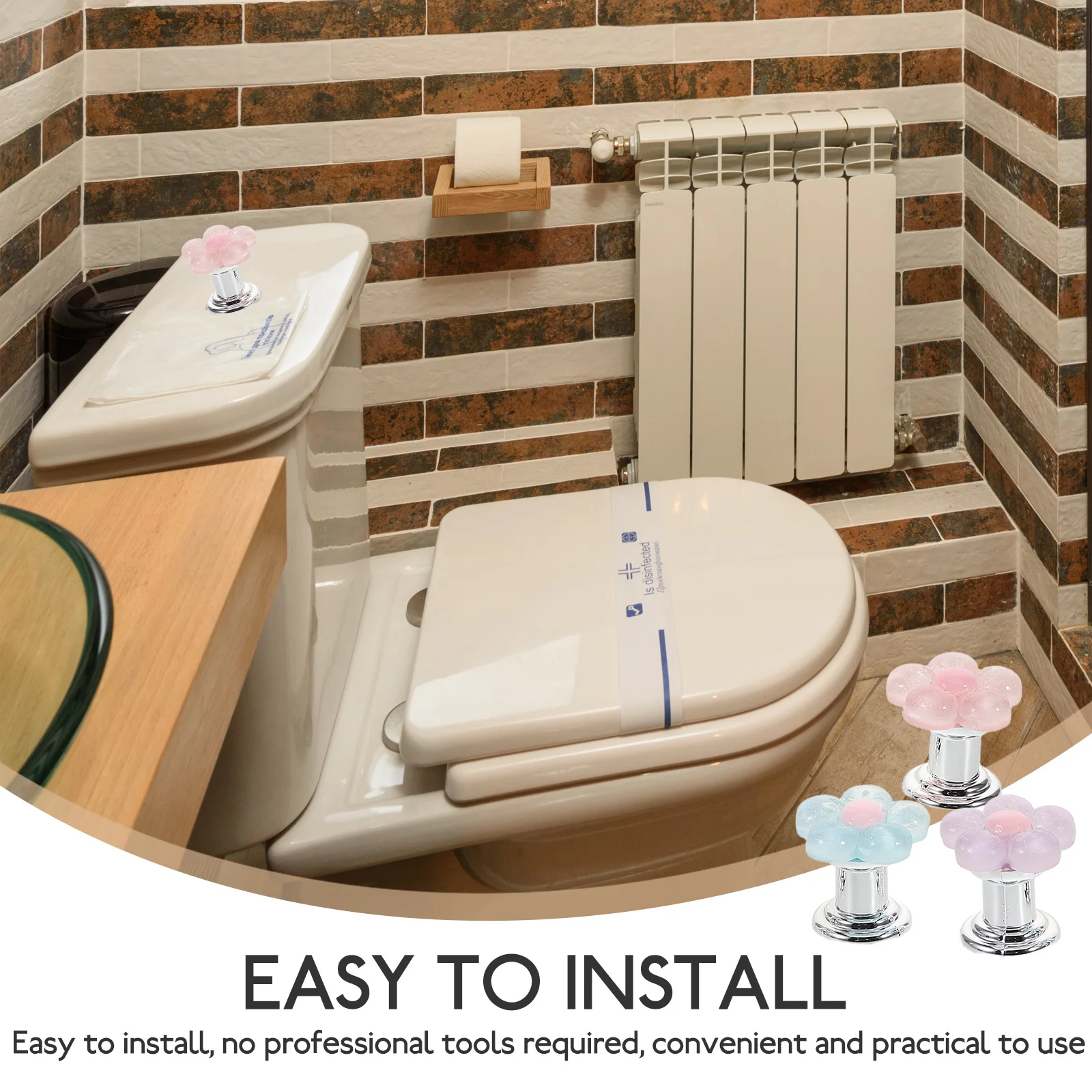 5 قطع من أزرار المرحاض - زر تدفق على شكل للأظافر الطويلة، أداة حماية من الأظافر المبتكرة لديكور الحمام