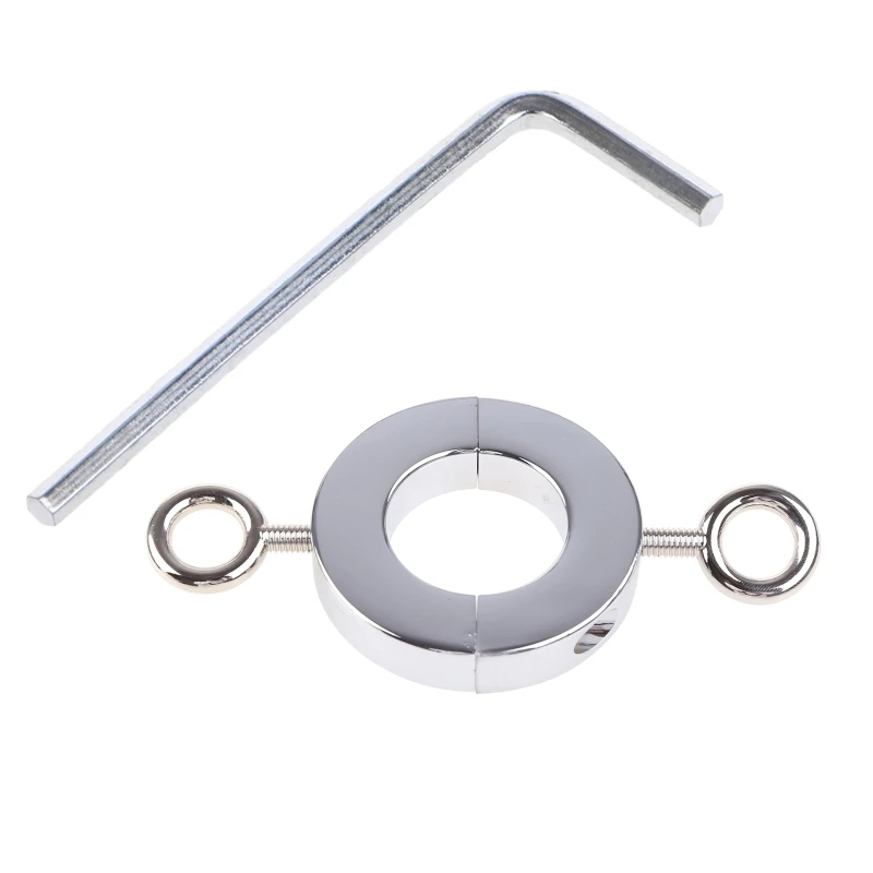 Heavy Duty  Lock Ball Scrotum Stretcher Metal Cock Ring Sex  N7YB