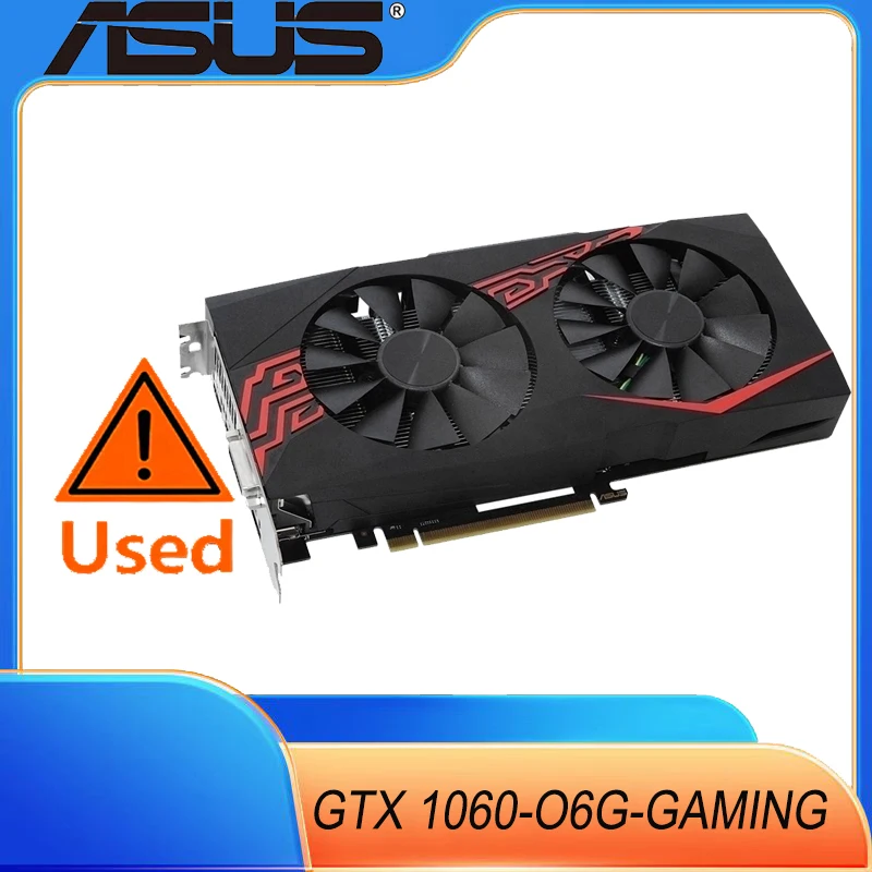 بطاقة رسومات الألعاب ASUS GeForce GTX 1060 سعة 6 جيجابايت Dual-Fan OC Edition VR Ready Dual HDMI DP 1.4