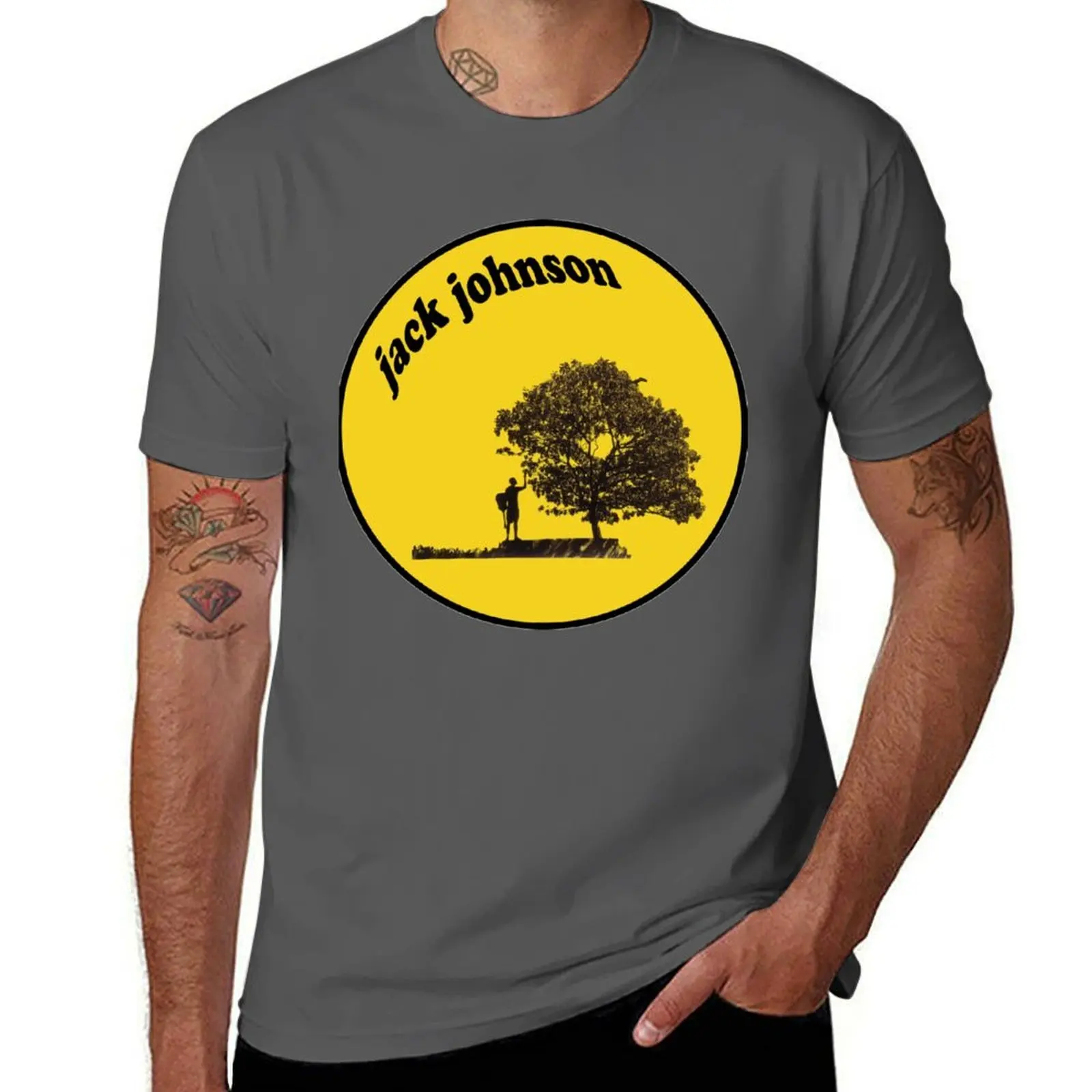 

Jack Johnson In Between Dreams Sticker T-Shirt t shirts for man cotton t shirt men 100% cotton luxury brand T-Shirt
