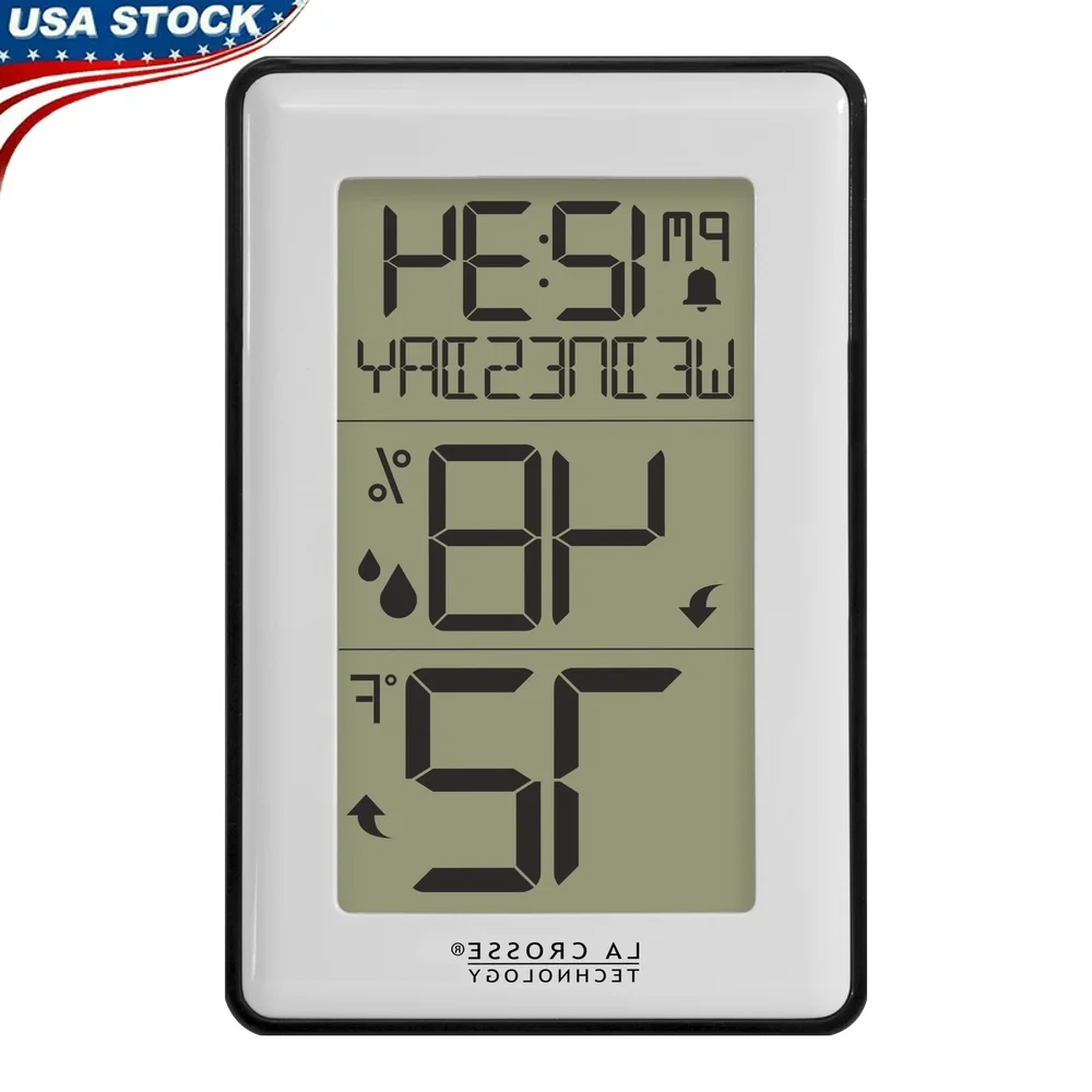 

Цифровая метеостанция с гигрометром, будильником времени, оповещения о влажности, монитор температуры в помещении, простая настройка, тройной дисплей