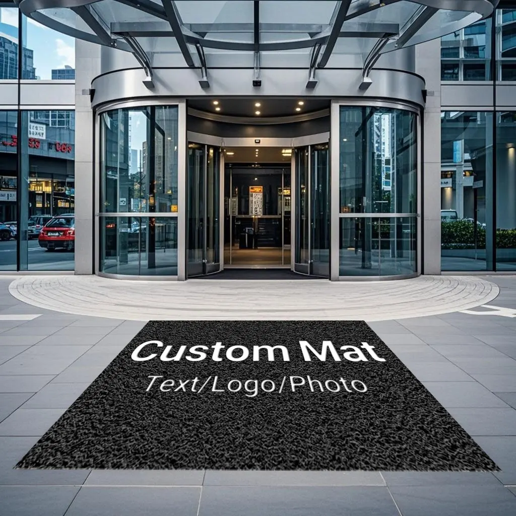 

Custom Entrance Doormat Office Building Shops Mall LOGO Personalized Doormat Outdoor Entrance Bottom Cleaning Mat Anti-slip Rugs