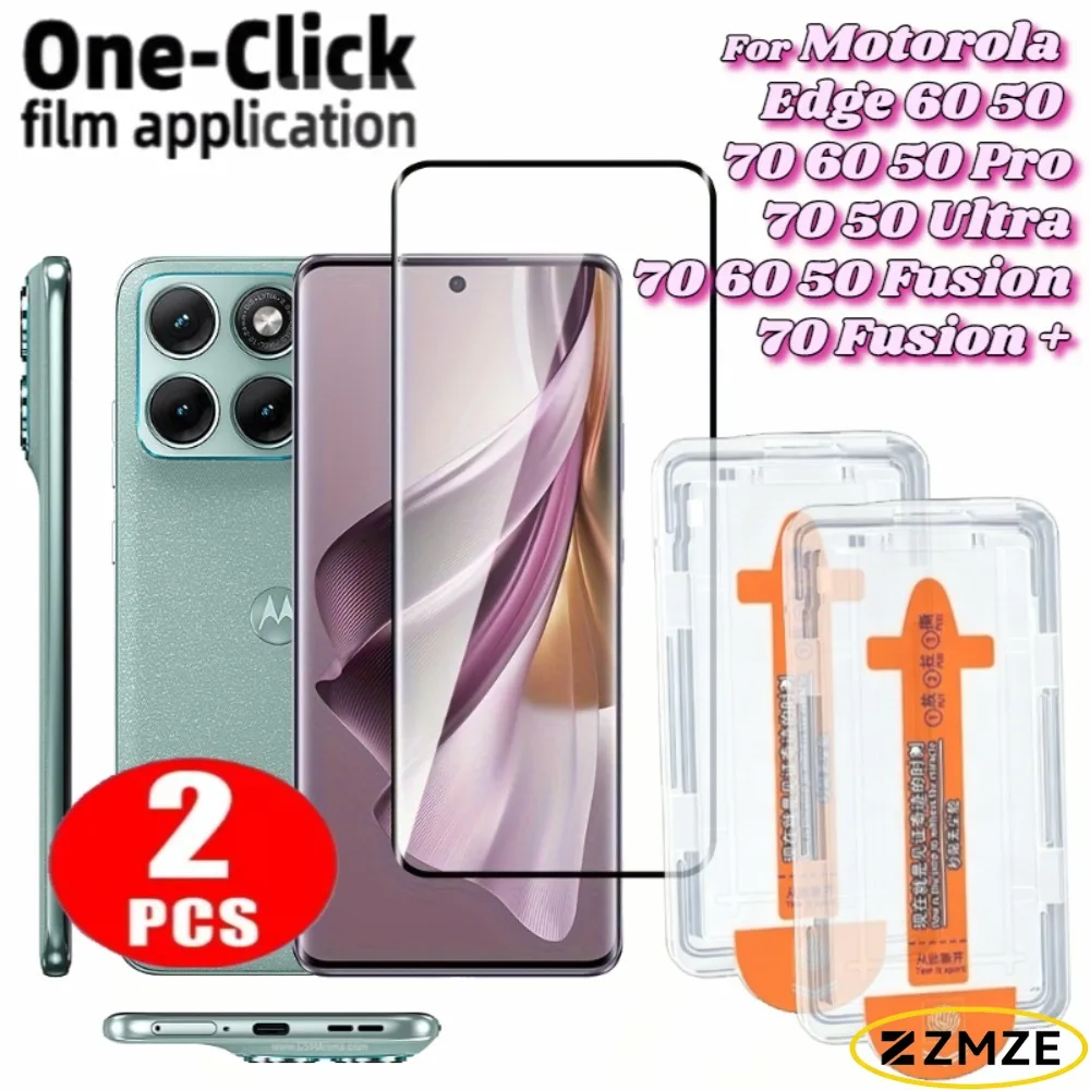 

2 Pack Dust Free For Motorola Edge 70 60 50 Pro 60 50 Fusion 70 50 Ultra 60S 70 Fusion + Ultra Clear Glossy Tempered Glass Films