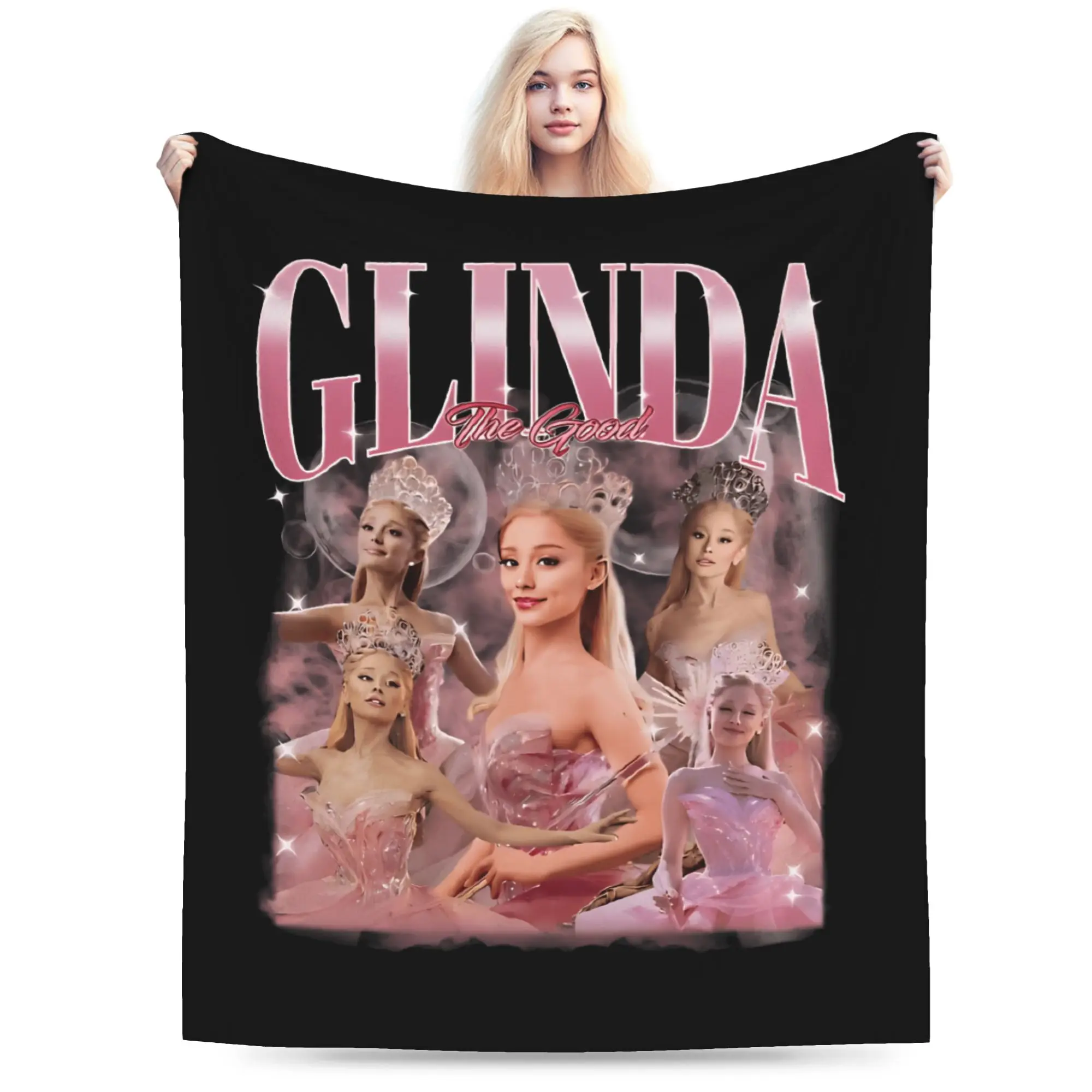 W-Wicked 2 Musical Movie Glinda Blanket Quality Soft Warm  Throw Blanket Winter Kids Couch Chair Print Bedspread