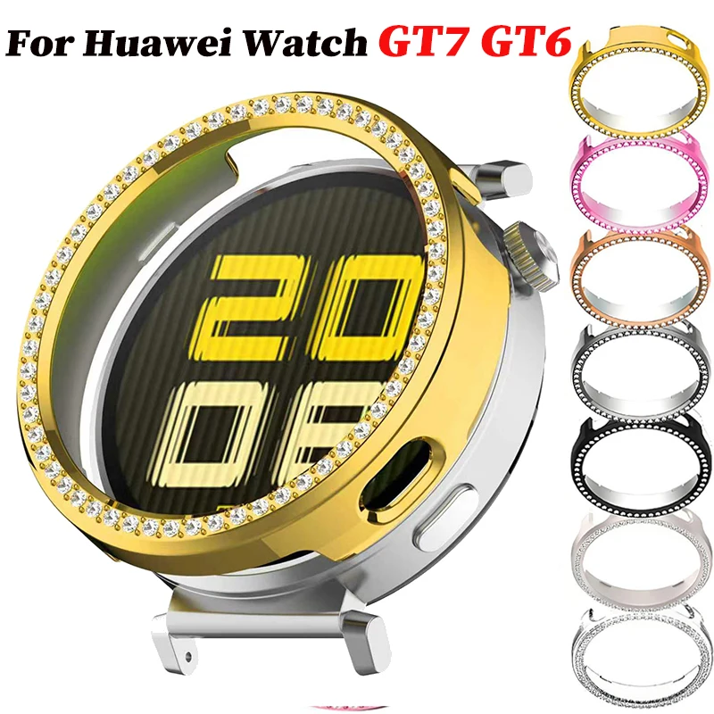 Bling PC Hollow Protector Case For Huawei Watch GT6/7 41mm Diamond Crystal Case Hard Cover Protective Watch Shell Fashion Bumper