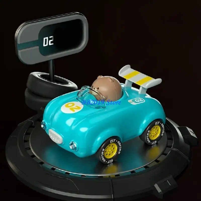 

Q0KB Kids Inertia Drive Toy Car with Light Up Design Safe Interaction Car Fine Motor Skill Toy for Toddler Birthday Gift