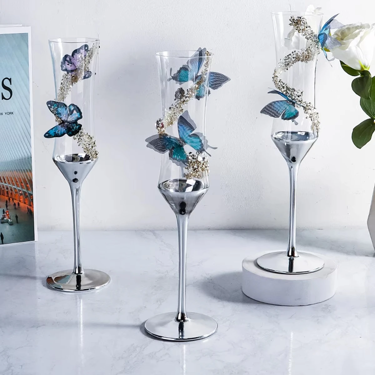 Kelebek Şampanya Kadehi Elektr - Champagne Flute Pair incelemesi ve fiyatı