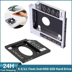 9.5/12.7mm 2nd SSD HDD Hard Drive Caddy Adapter Tray Aluminum/Plastic SATA 3.0 2nd HDD Caddy for Laptop CD DVD-ROM Optibay