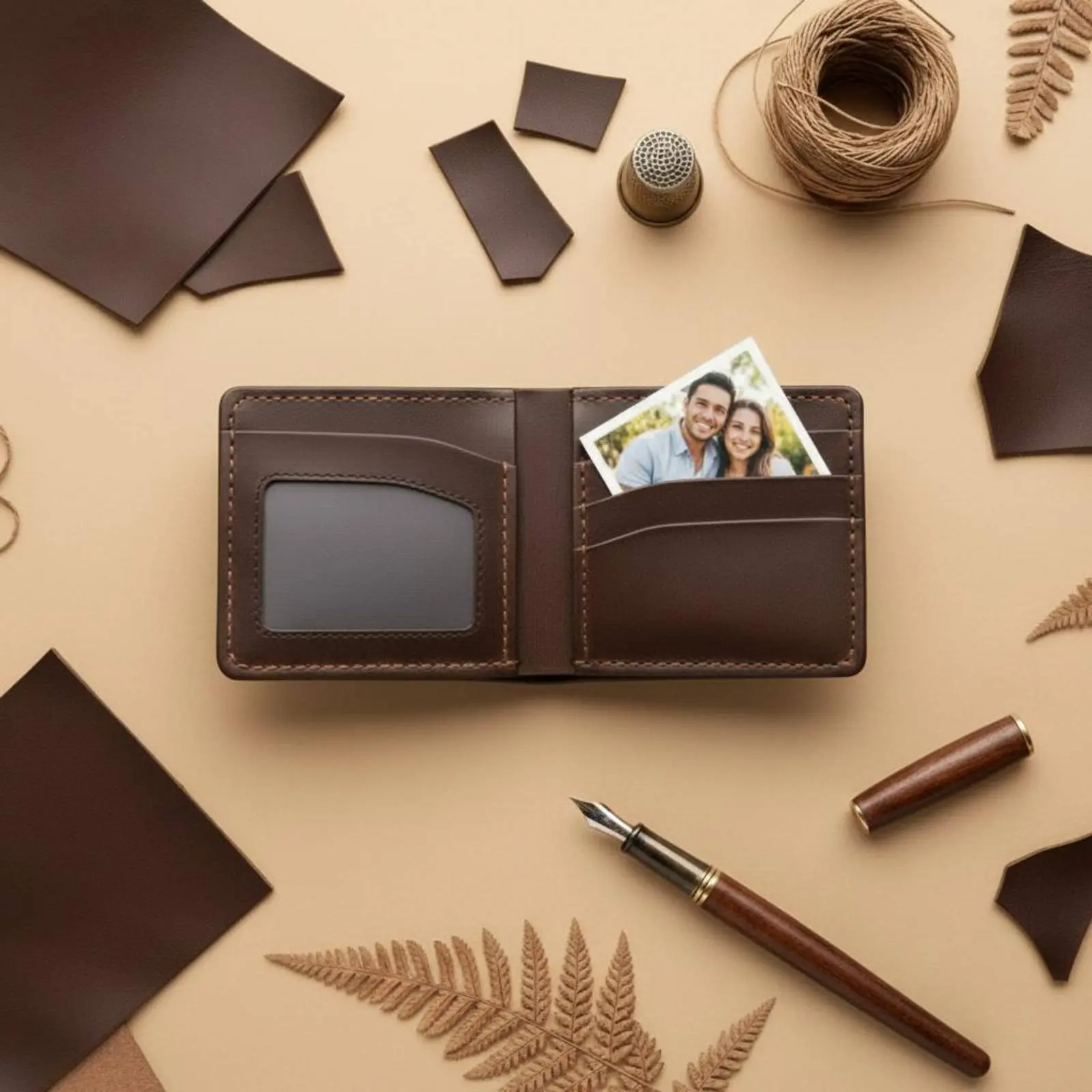 

Wallet Making Kit DIY Short Wallet Kit Functional Long-Lasting for Men