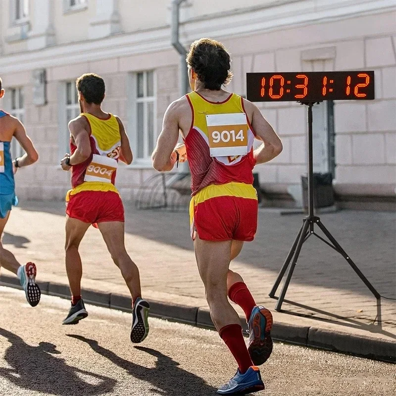 Jhering LED Timer sportivo da 4 pollici orologio digitale con conto alla rovescia orologio da corsa su strada maratona