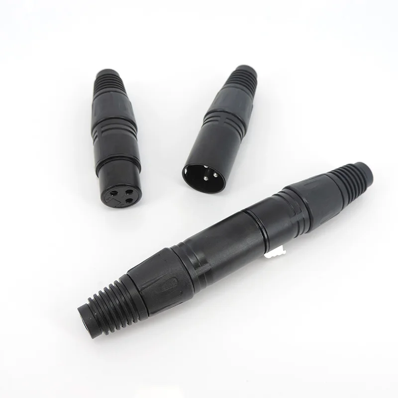 plastic or metal black silver audio power plug connector 3 XLR Male female ensemble Connecteur