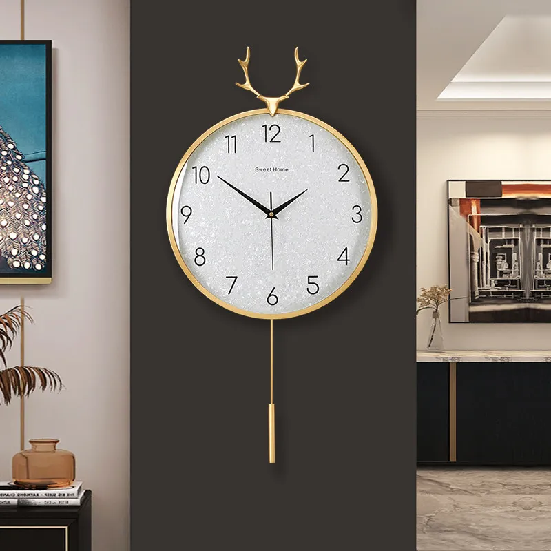 Modern Minimalist Sway Wall Clock Living Room Digital Clock Luxury Kitchen Bedroom Mute Watch Room Decoration Quartz Clock Gift