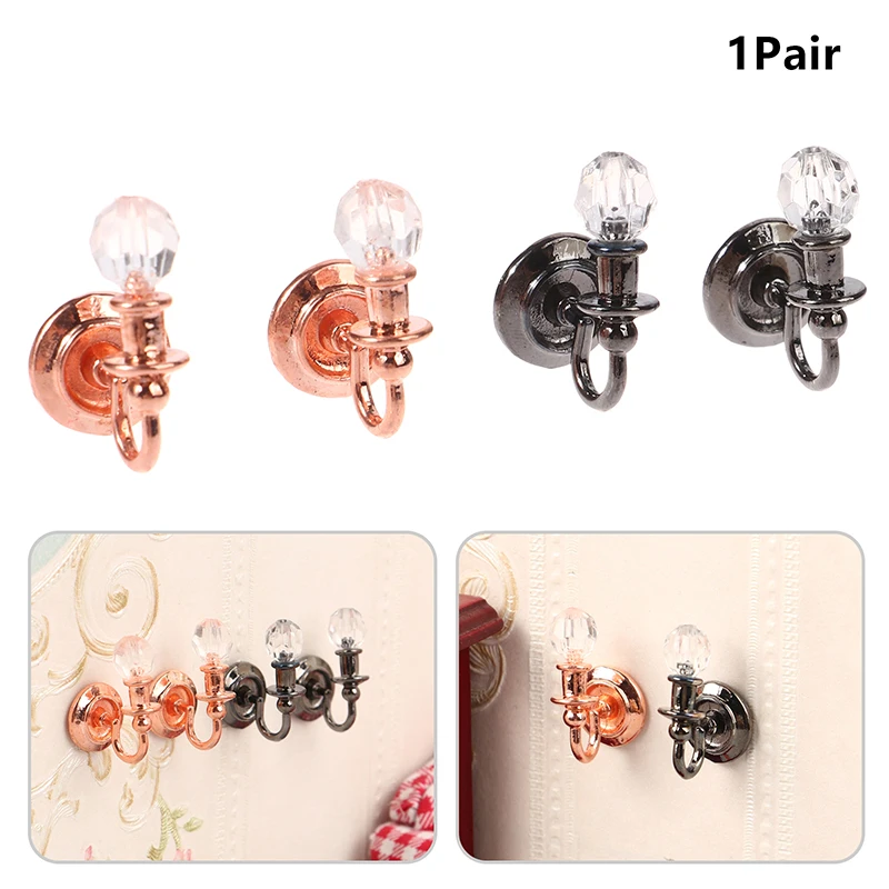 

Hot 1Pair 1:12 Dollhouse Miniature Wall Light Lamp Home Furniture Model Decor Toy Doll House Accessories