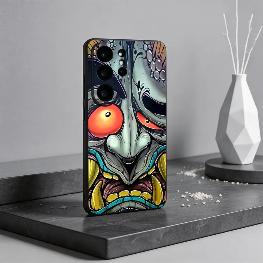 Traditional Oni Mask Phone Cover Case for Samsung Galaxy S26 Ultra S21 FE Note 20 8 9 10 S10 S9 S23 S26+ S25 Plus S24 S25+ S20