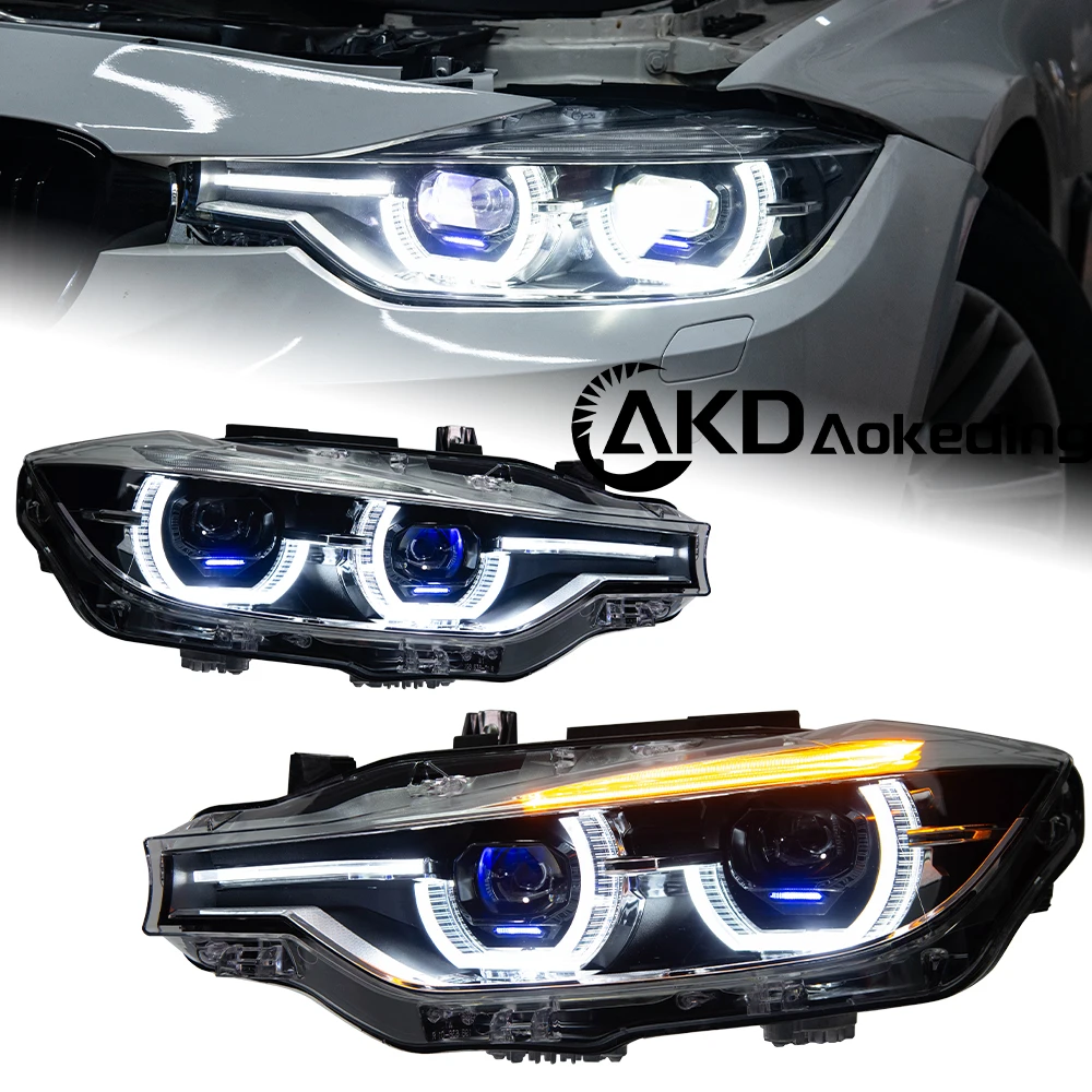 

AKD Car For BMW F30 2013-2019 F31 F35 Headlights DRL Hella 12V H7 LED Bi Xenon Bulbs Fog Light Tools 2 PCS 320I Cars Accessories