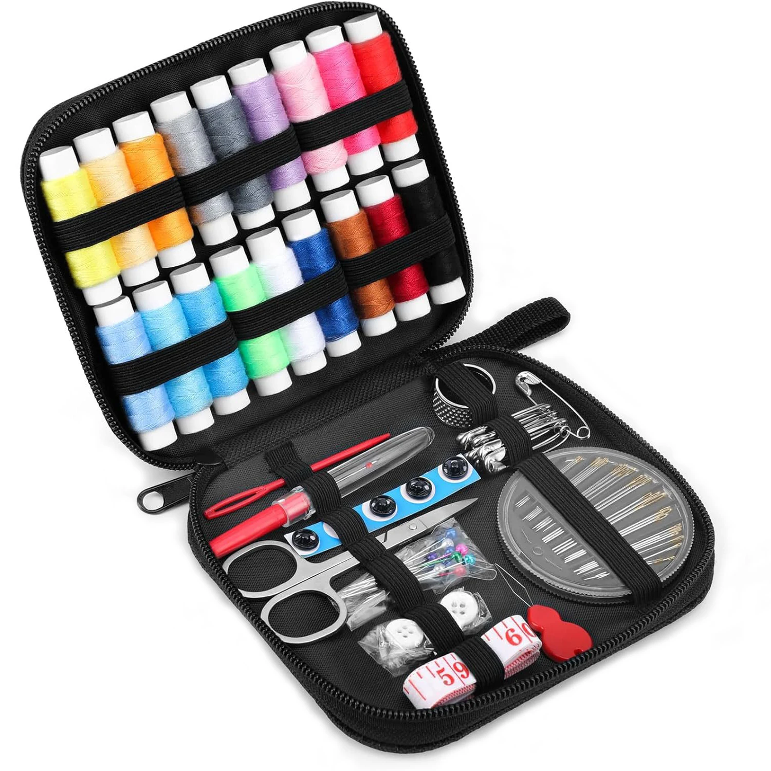 Sewing Kit Compact and Portable for Beginners and Professionals Includes Needles Thread Scissors and Other Essential Access