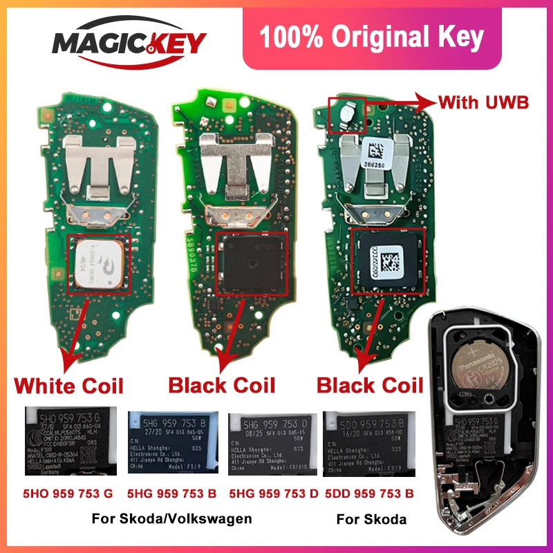 

MAGICKEY MQB49 5C 5D Remote Key With UWB 5HG 5HO959753G/ 753D/B For Volkswagen 3 button Car remote key Golf 8 Lamando ID3 Id4