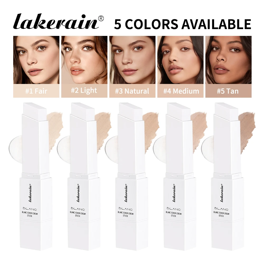 Base de Maquillaje en Barra Lakerain con Cambio de Color, Alta Cobertura, Control de Grasa, Ingredientes para el Cuidado de la Piel, Corrector y Base 2 en 1