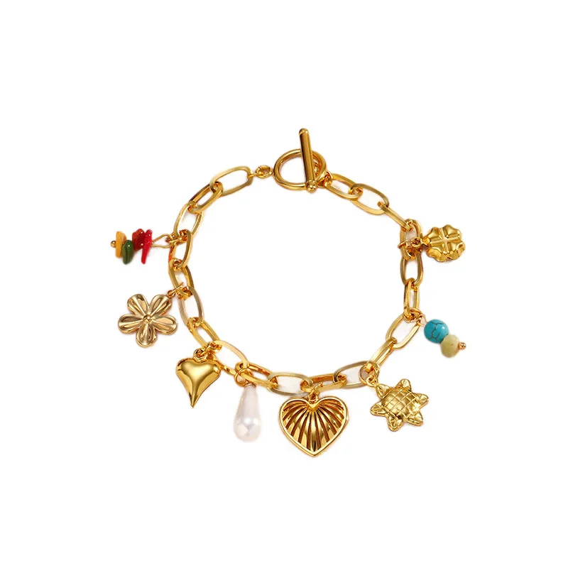 

Gold-plated titanium steel bracelet for women, unique, fashionable, versatile, stainless steel jewelry.