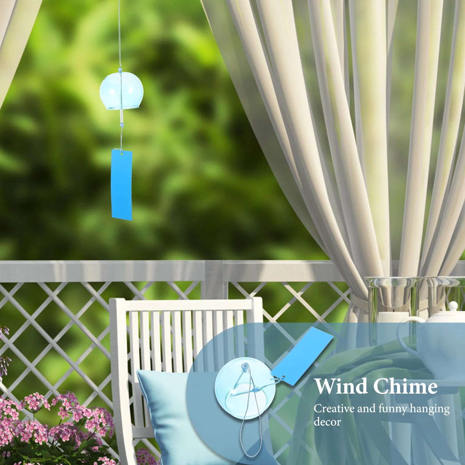

Home Wind Bell Hanging Pendant Beautiful Chimes Decoration Colorful Windchimes Festival Backyard Courtyard Vintage