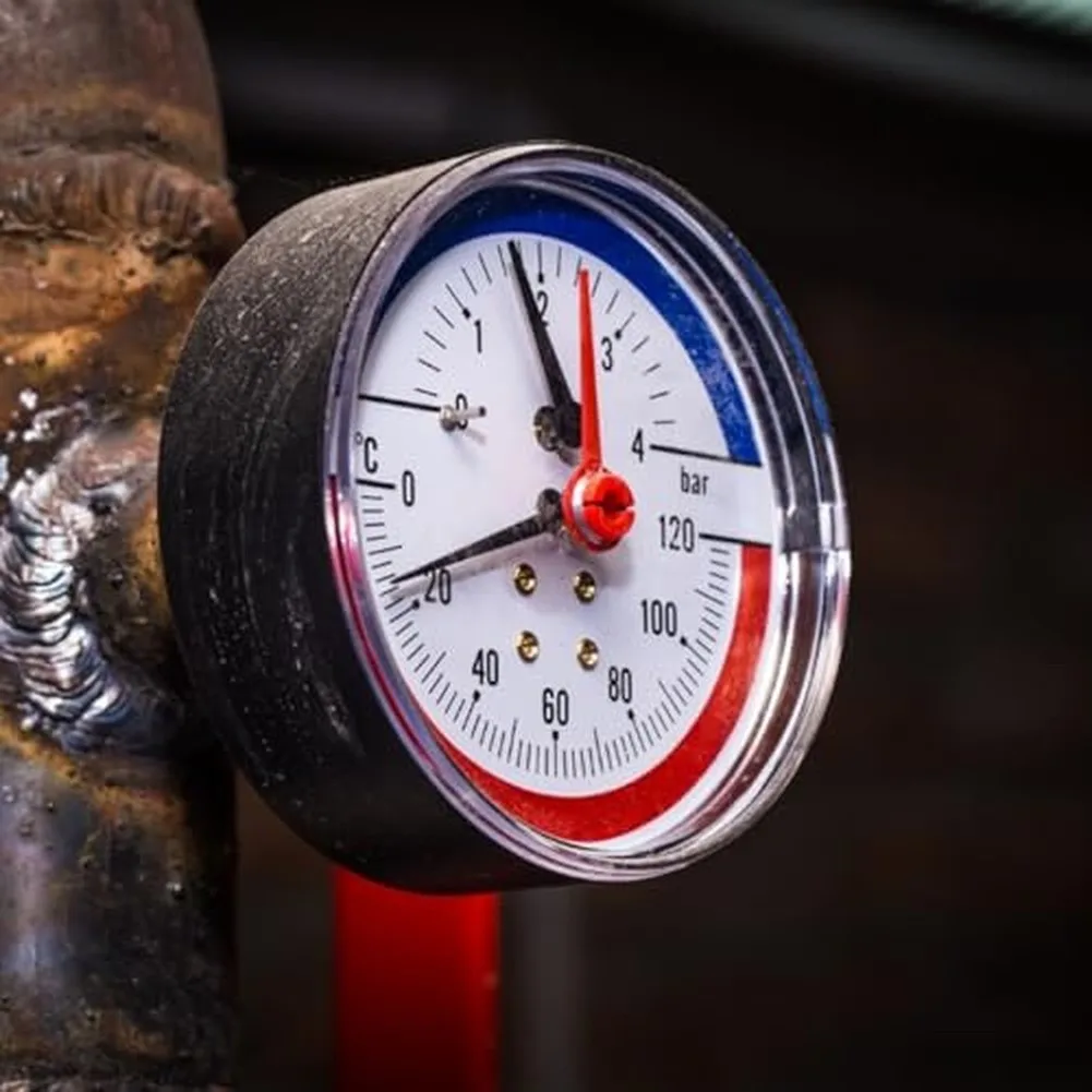 Boiler Temperature Pressure Gauge 0-120℃ 0-10bar For Underfloor Heating Boiler Temperature And Pressure Gauge