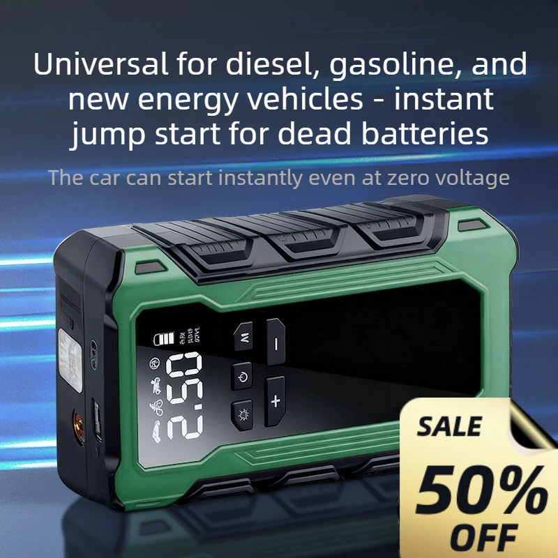 

for Car Jump Starter with Air Compressor 12V Portable Emergency Battery Booster for Vehicles