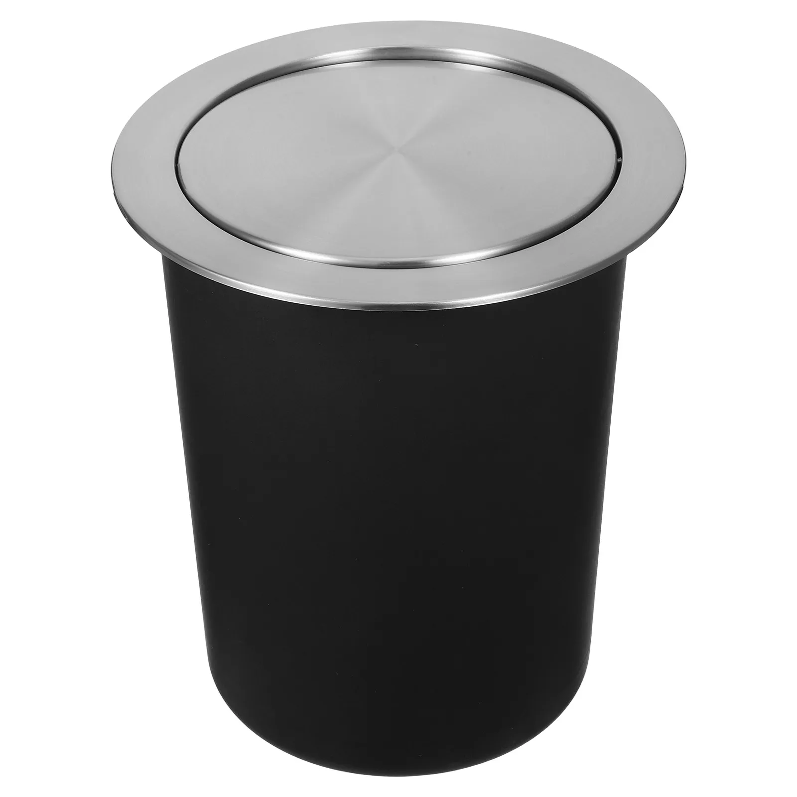 

Набор из 1 шт. настольного мусорного ведра из нержавеющей стали для кухни, экономящего пространство, со встроенным контейнером и удобной откидной крышкой для чистой среды