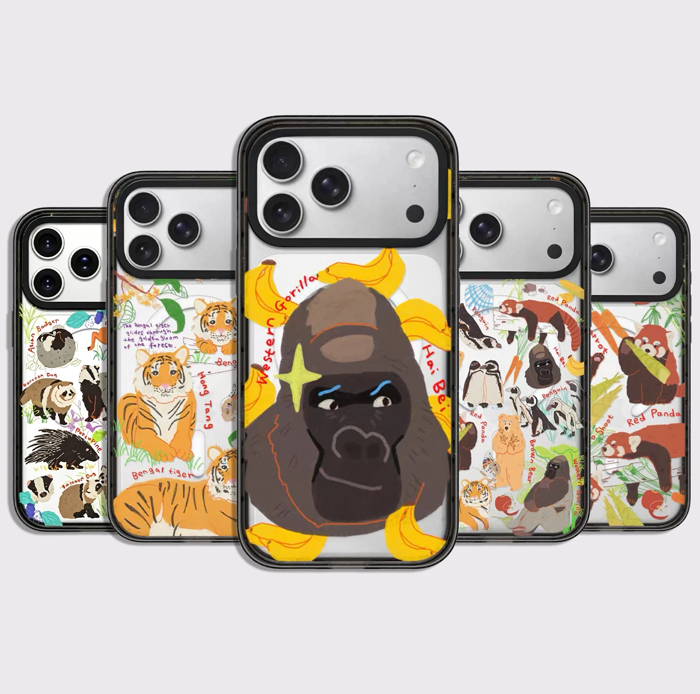 

Zoo Orangutans Impact Black Border Magnetic Cover for IPhone 12 13 14 15 16 17 Pro Max Case for IPhone 17 Air