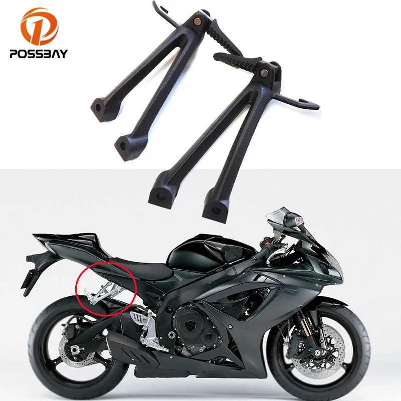 

For Suzuki GSXR 600 750 2006 2007 Motorcycle Rear Passenger Footrest Foot Pegs Bracket Moto Pedals Accessories Black Footpegs