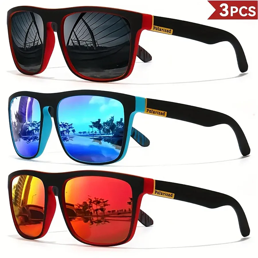 1/3/4PCS Heren Klassieke vierkante sportzonnebril Lichtgewicht PC-frame UV400 voor autorijden Vissen Fietsen Unisex Duurzaamheid
