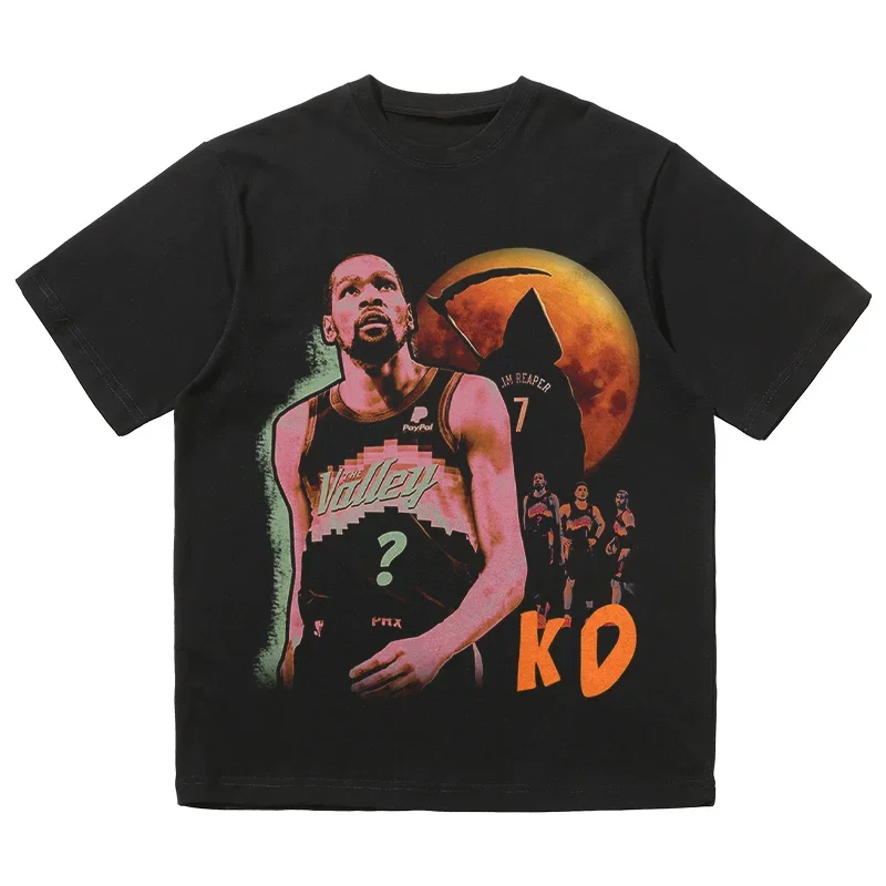 

Kevin Durant KD Graphic T-Shirt Slim Reaper Premium Cotton Retro Athletic Design Flexible Casual Wear For Sports Enthusiasts