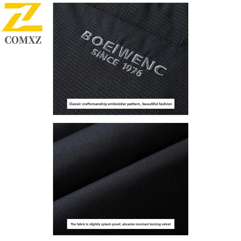 COMXZ 2025 Chaqueta larga de plumón para hombre, senderismo al aire libre, viajes, relleno resistente al frío, abrigo de invierno ligero de estilo diario minimalista