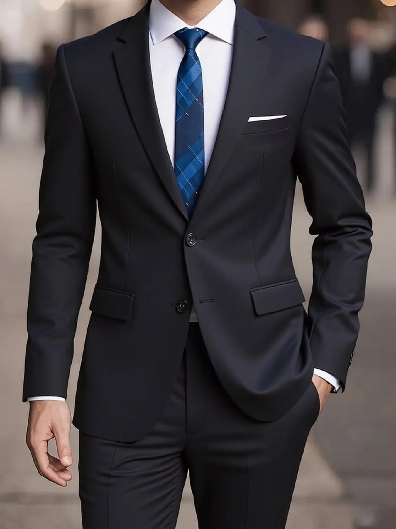 

Men's Single Breasted Slim Fit 3-Piece Tuxedo Set Solid Color Four Seasons Casual Formal Wear