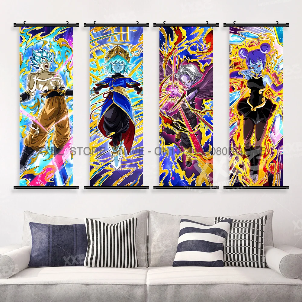 Dragon Ball Anime Room Decor Poster Bardock Wall Art Scrolls Picture Frieza Figures Decorative Hanging Painting Simple Wallpaper