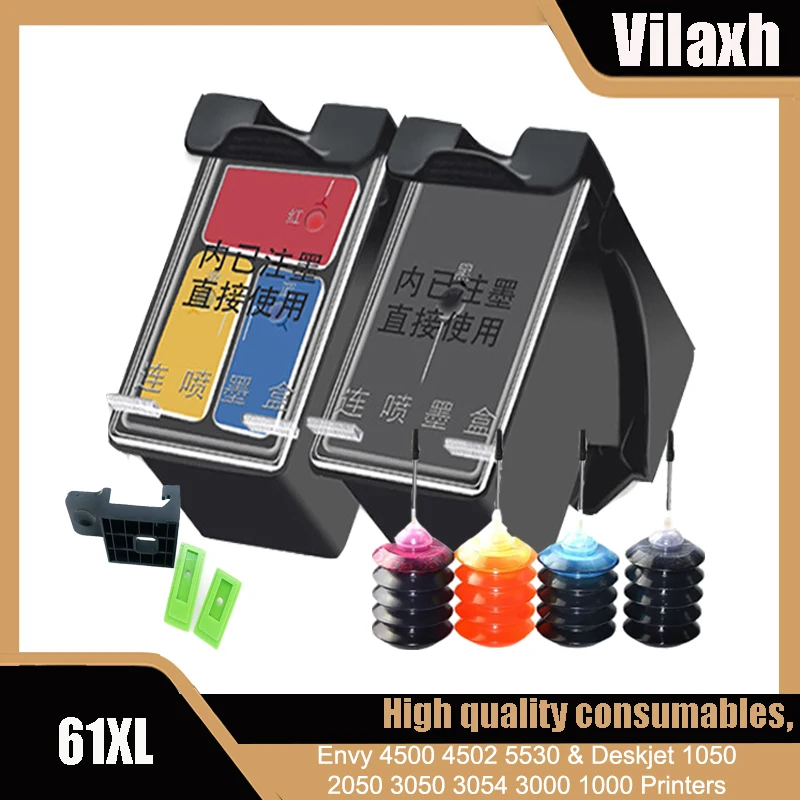 cartucho de tinta compativel vilaxh hp61 61 xl hp61xl envy 5530 deskjet 2540 1050 2050 2510 3050 3054 3000 1000 01