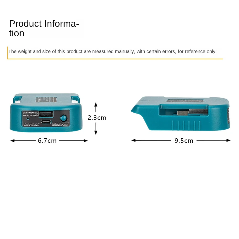 벨트 버클 USB C타입 고속 충전, Dwalt 18V 전동 공구 리튬 배터리, Makita용