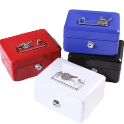 Caja de Seguridad de Metal, organizador de efectivo portátil, caja registradora, cajón con llave, bonita hucha, almacenamiento de joyas y objetos de valor